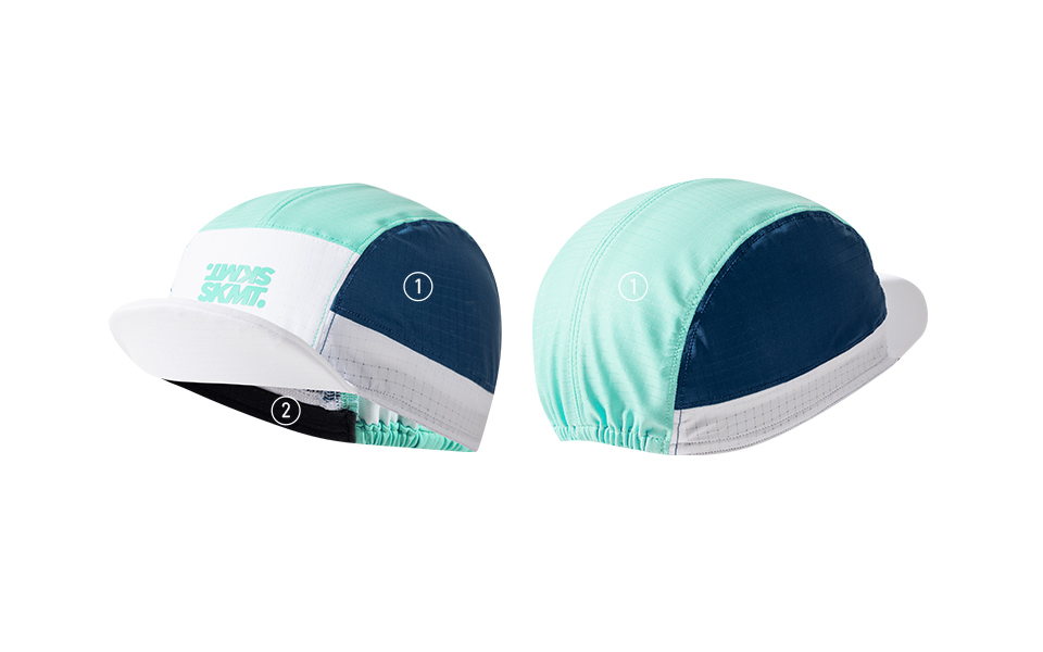 CYCLING CAP FLUX BLOCK - WHITE / GREEN