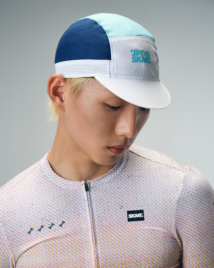 CYCLING CAP FLUX BLOCK - WHITE / GREEN