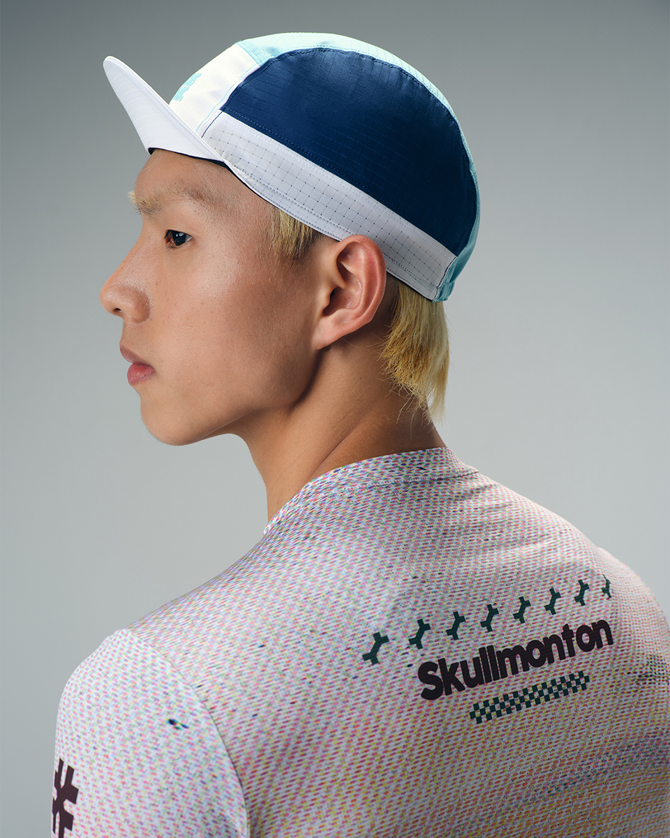CYCLING CAP FLUX BLOCK - WHITE / GREEN