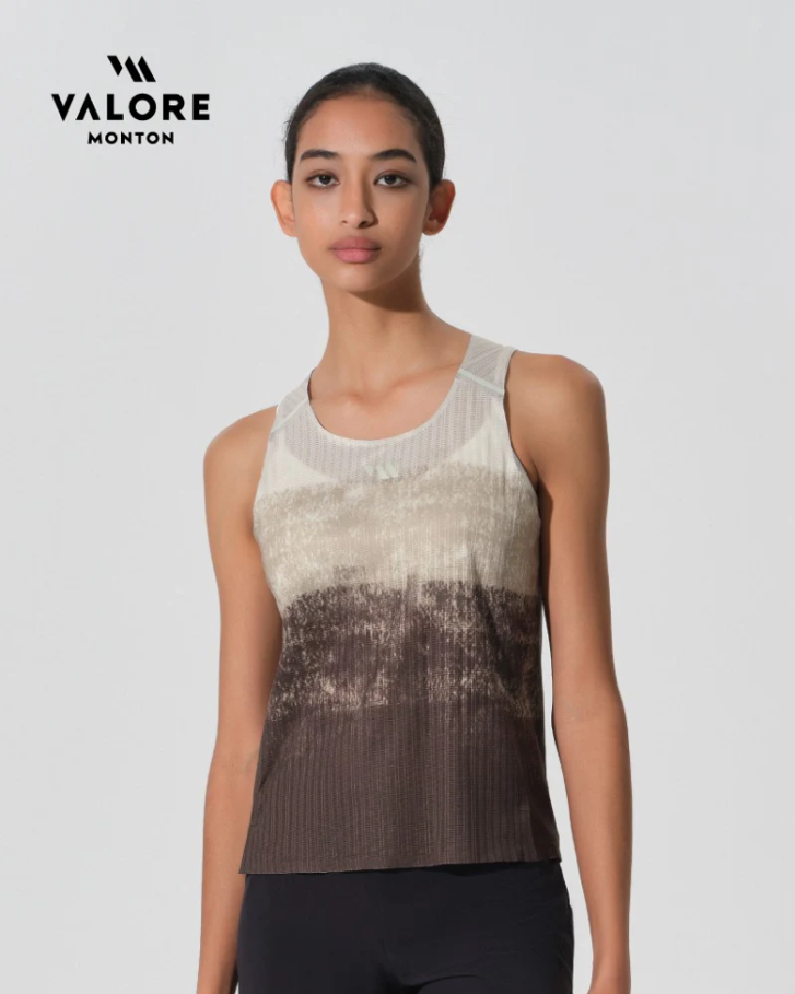WOMENS RUNNING SINGLET TERRA GRADIENT DESERT SAND