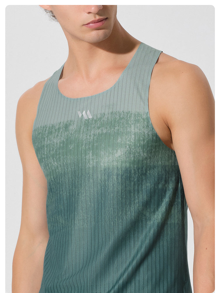 RUNNING SINGLET TERRA GRADIENT FOREST SAGE
