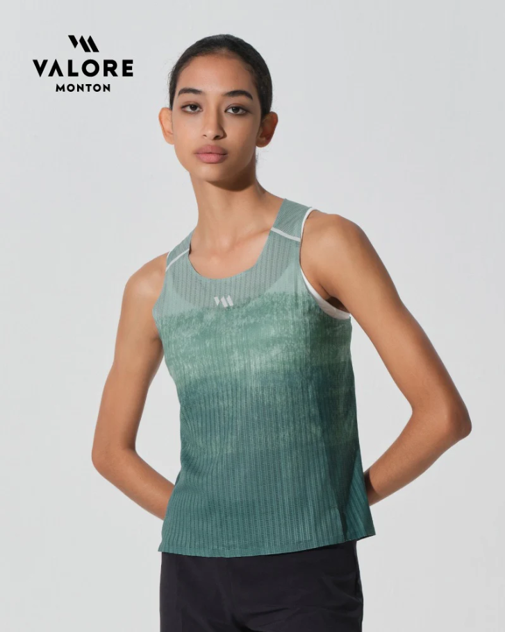 WOMENS RUNNING SINGLET TERRA GRADIENT FOREST SAGE
