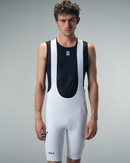MENS BIB SHORTS FLUX BLOCK - CHALK WHITE