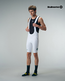 MENS BIB SHORTS FLUX BLOCK - CHALK WHITE