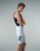 MENS BIB SHORTS FLUX BLOCK - CHALK WHITE