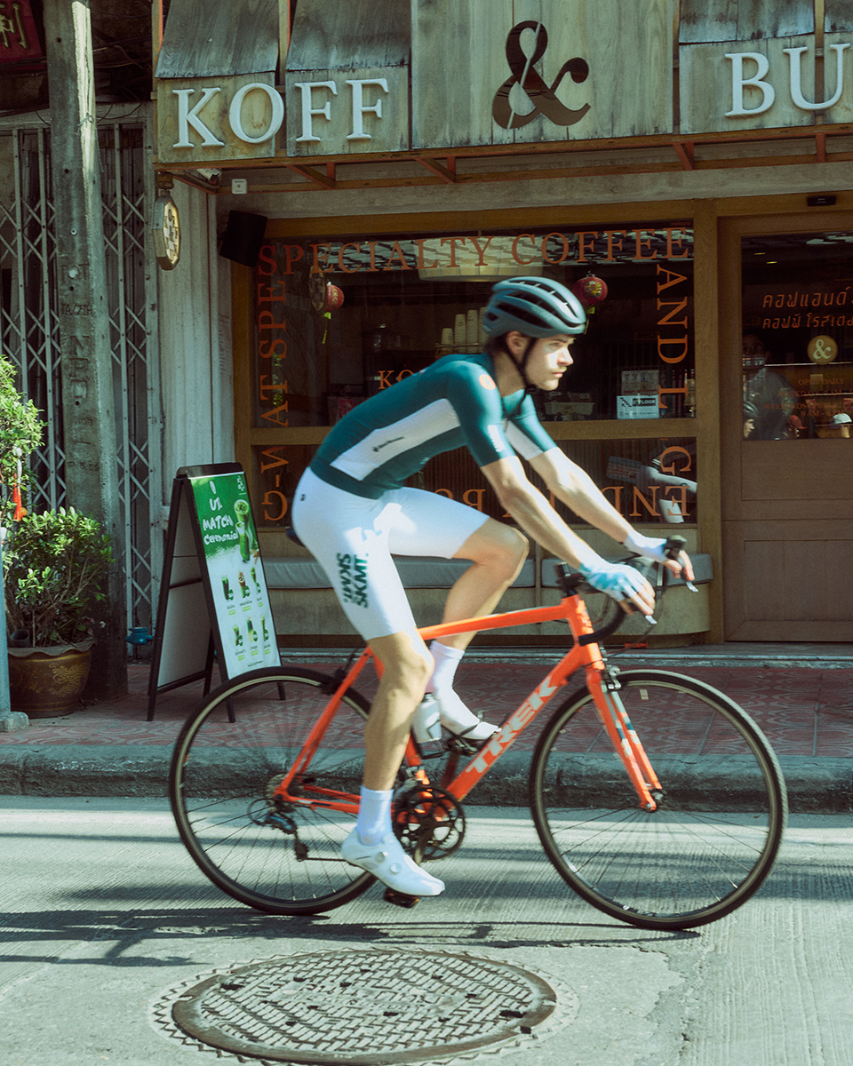 MENS BIB SHORTS FLUX BLOCK - CHALK WHITE