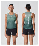 WOMENS RUNNING SINGLET TERRA GRADIENT FOREST SAGE