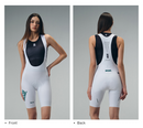 WOMENS BIB SHORTS FLUX BLOCK - CHALK WHITE