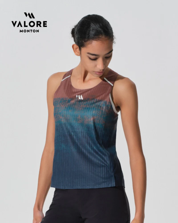 WOMENS RUNNING SINGLET TERRA GRADIENT OCEAN RUST