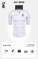 SKULL MONTON MENS SHORT SLEEVE CYCLING JERSEY AMPM WHITE