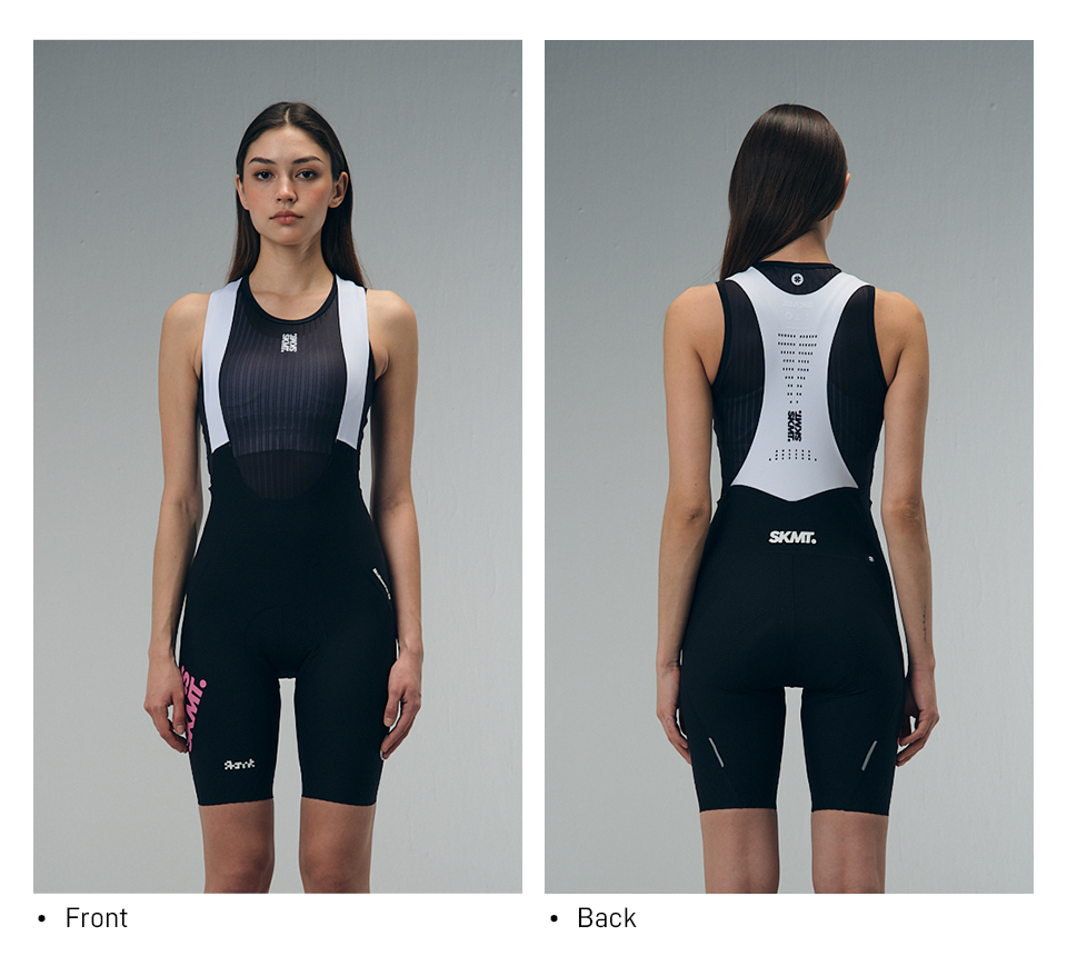 SKMT WOMENS FLUX BLOCK BIB SHORTS MIDNIGHT BLACK