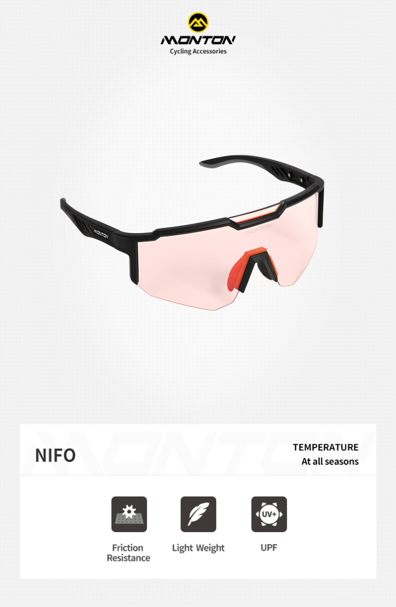 PHOTOCHROMIC CYCLING SUNGLASSES NIFO MATTE BLACK