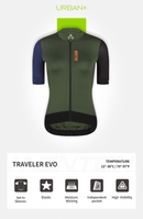 WOMENS CYCLING JERSEY URBAN+ TRAVELER EVO GREEN