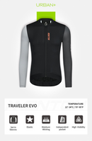 MENS LONG SLEEVE CYCLING JERSEY URBAN TRAVELER EVO BLACK