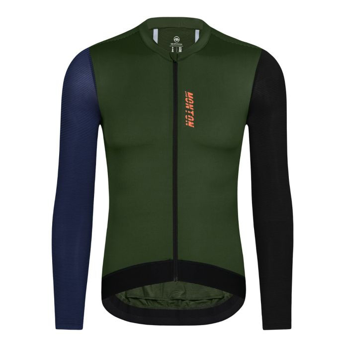 MENS LONG SLEEVE CYCLING JERSEY URBAN TRAVELER EVO GREEN