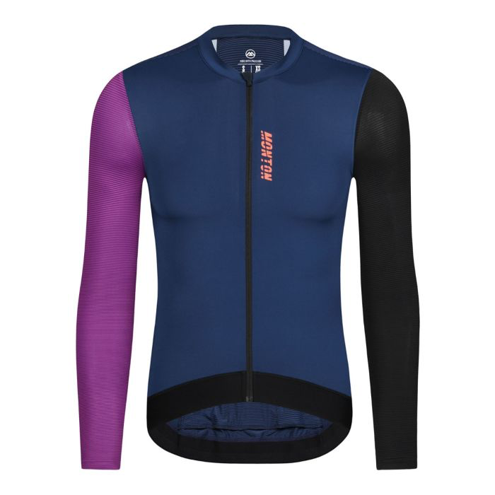 MENS LONG SLEEVE CYCLING JERSEY URBAN TRAVELER EVO BLUE