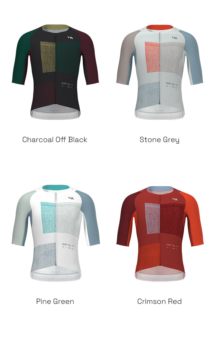 SHORT SLEEVE JERSEY MENS - SERIE TEMPO - CHARCOAL OFF BLACK