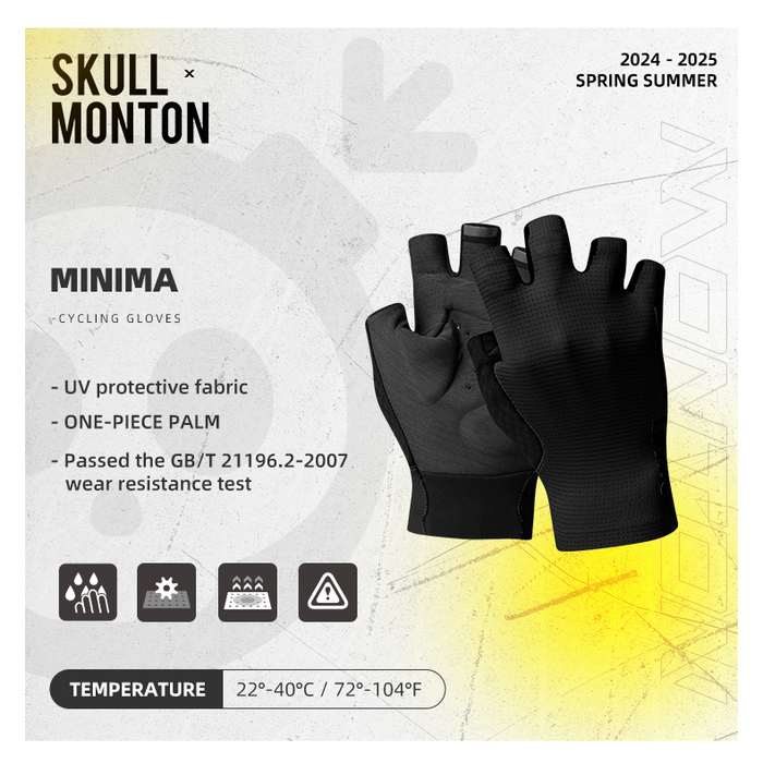 FINGERLESS CYCLING GLOVES MINIMA BLACK