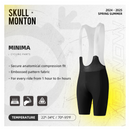 SKULL MONTON MENS BIB SHORTS MINIMA BLACK GRAY