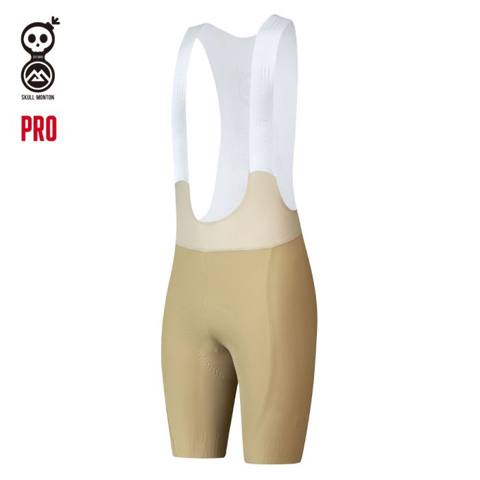 SKULL MONTON MENS BIB SHORTS MINIMA KHAKI CORNSILK YELLOW