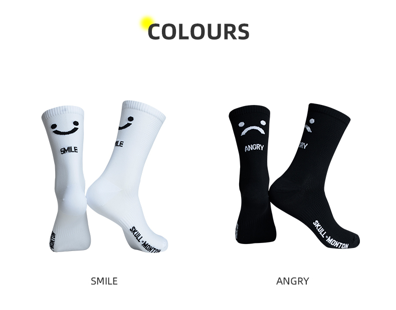 SKULL MONTON CYCLING SOCKS ANGRY BLACK