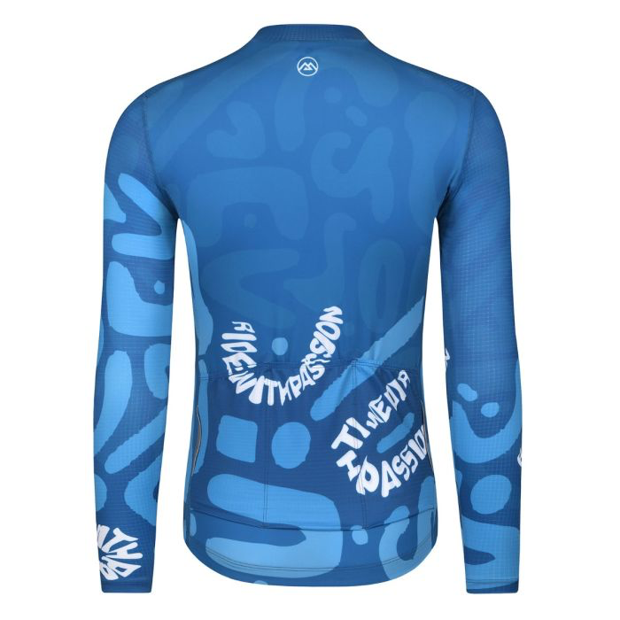 MENS LONG SLEEVE CYCLING JERSEY LIFESTYLE EIRIAN BLUE - S M