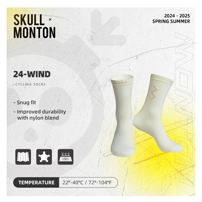 SKULL MONTON WOMENS CYCLING SOCKS 24-WIND