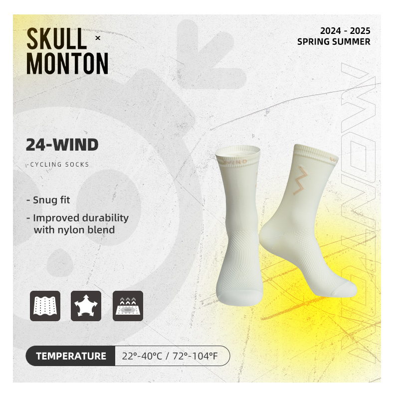 SKULL MONTON WOMENS CYCLING SOCKS 24-WIND