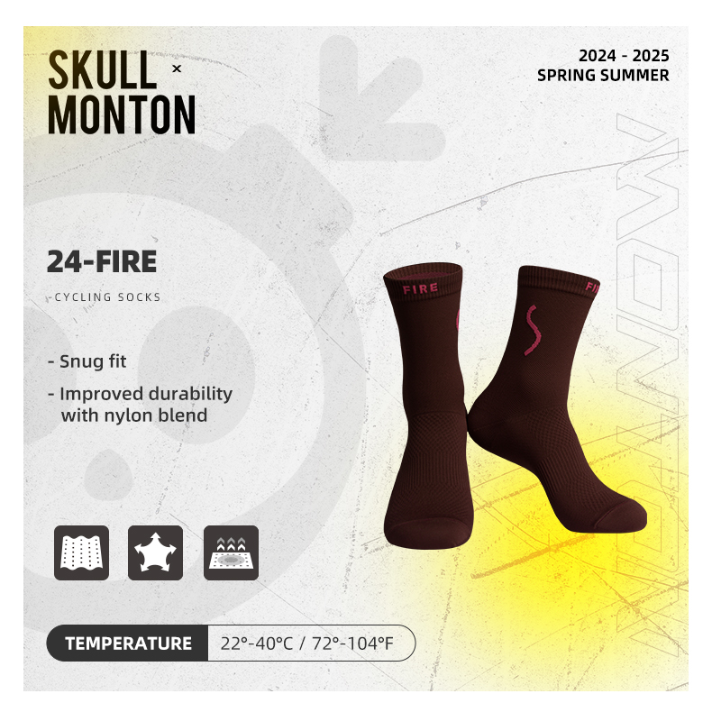 SKULL MONTON CYCLING SOCKS 24-FIRE