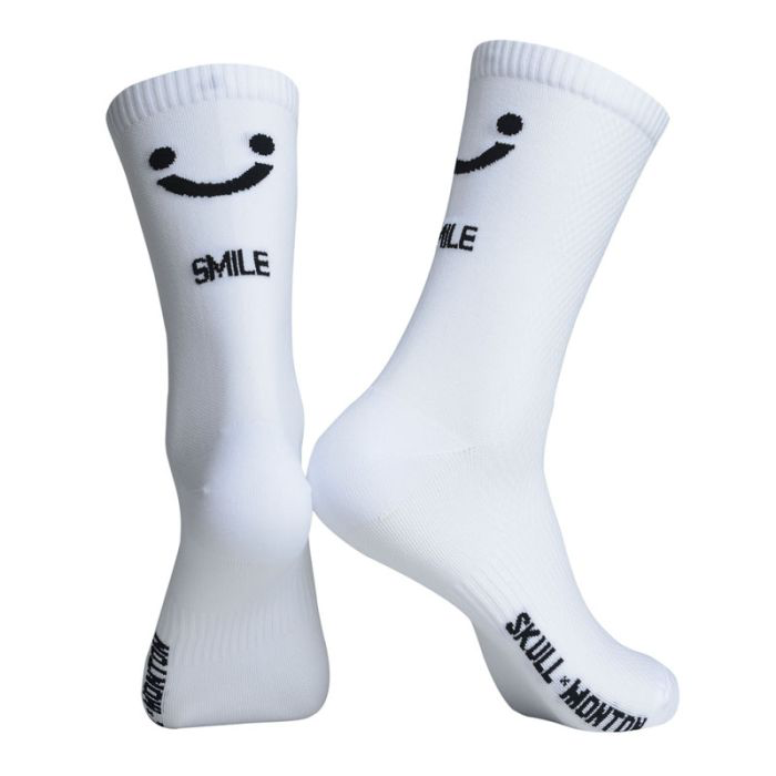 SKULL MONTON CYCLING SOCKS SMILE WHITE