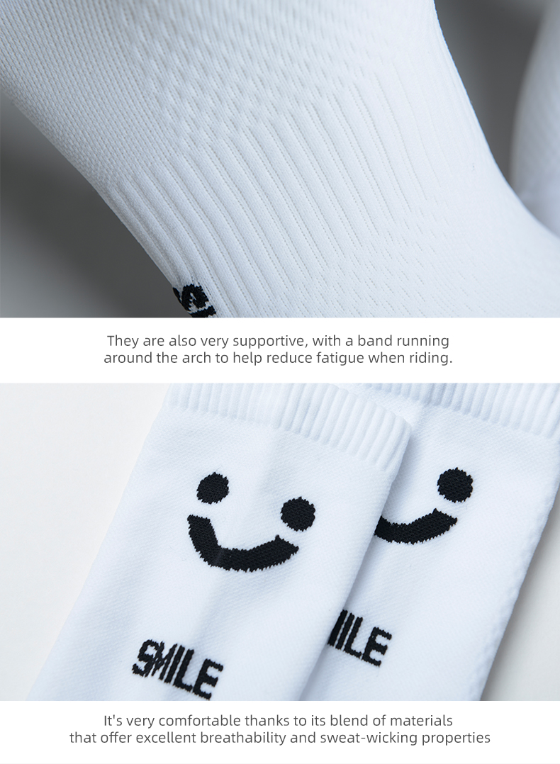 SKULL MONTON CYCLING SOCKS SMILE WHITE