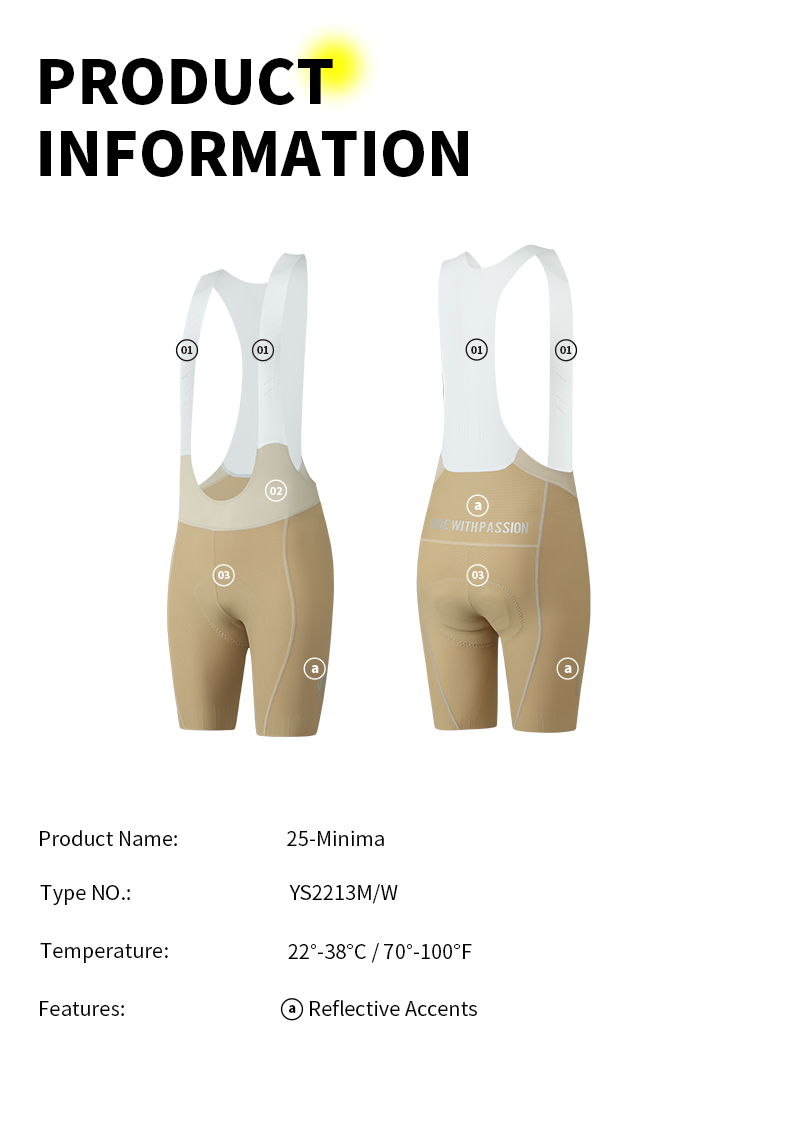 MENS BIB SHORTS 25-MINIMA KHAKI