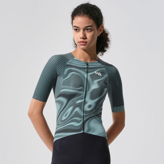 VALORE MONTON WOMENS JERSEY FLUIDITY GREEN GRAY