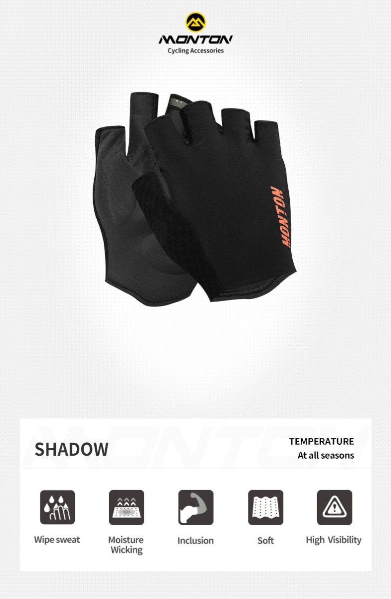 CYCLING GLOVES HALF FINGER SHADOW BLACK