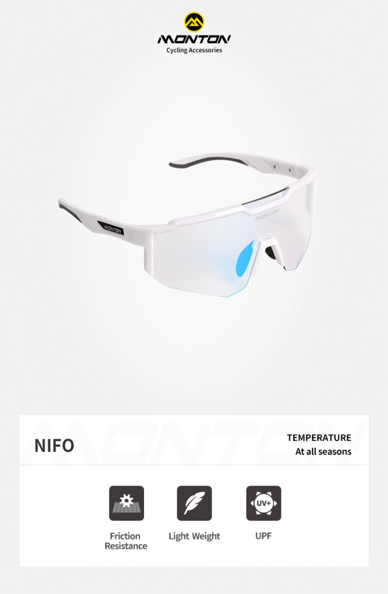 PHOTOCHROMIC CYCLING SUNGLASSES NIFO SLEEK WHITE