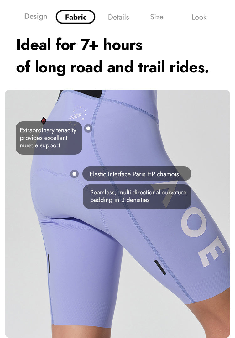 WOMENS BIB SHORTS NUOVA LUNA ELECTRIC PURPLE