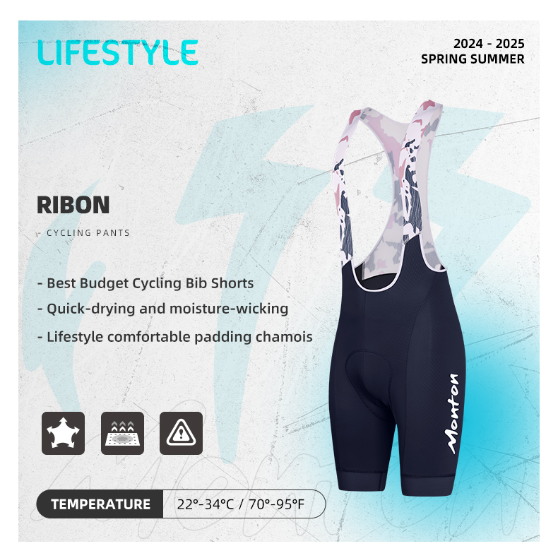 WOMENS CYCLING BIB SHORTS LIFESTYLE RIBON DARK BLUE