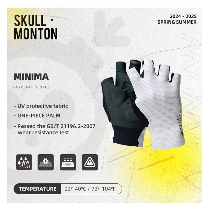 FINGERLESS CYCLING GLOVES MINIMA WHITE