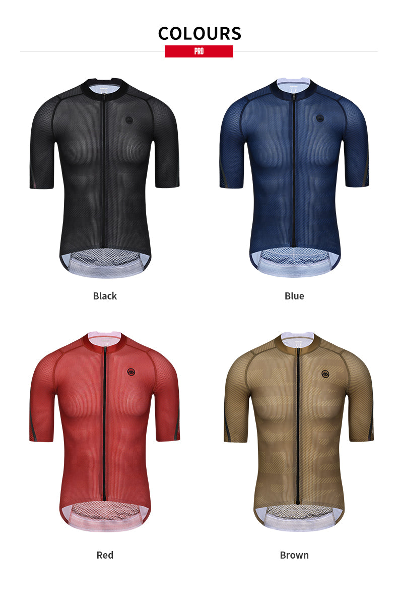 MENS SHORT SLEEVE CYCLING JERSEY PRO CARBONFIBER RED