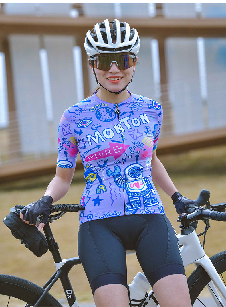 WOMENS CYCLING JERSEY LIFESTYLE ROBERTS PURPLE