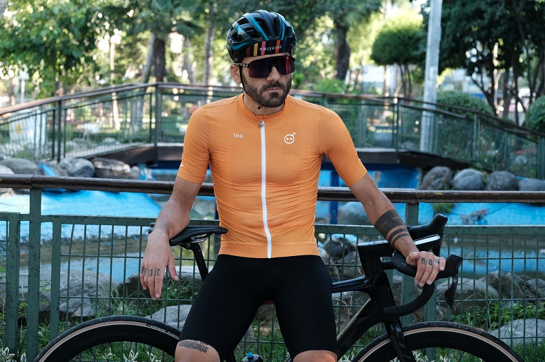 SKULL MONTON MENS CYCLING JERSEY TEA ORANGE